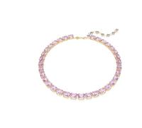 Swarovski Collana Millenia Tennis, taglio ottagonale, viola, placcato color oro