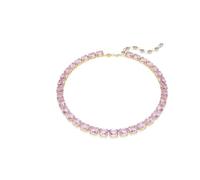 Swarovski Collana Millenia Tennis, taglio ottagonale, viola, placcato color oro