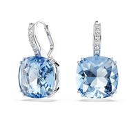 Swarovski Millenia Orecchini Pendenti, Taglio Cuscino, Blu, Placcato Rodio
