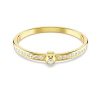 Swarovski Numina - Bracciale rigido da donna, placcato oro, taglio rotondo, medio, bianco, Medium, Cristallo, Nessuna pietra preziosa