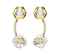 Swarovski Numina - Orecchini placcati oro, taglio misto, 3,3 x 1 cm, colore: Bianco, 3.3 cm x 1 cm