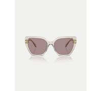 Swarovski - Occhiali da sole irregolari beige trasparenti con lenti viola-Neutro M