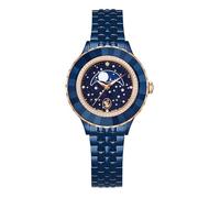 Swarovski Octea Orologio Lunare, Swiss Made, Bracciale In Metallo, Blu, Finitura Blu