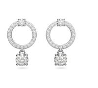 Swarovski Orecchini Attract, Circolare, Bianco, Placcato rodio