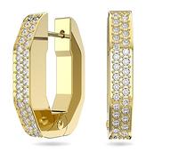 Swarovski Orecchini a cerchio Dextera, Ottagonale, Bianco, Placcato color oro
