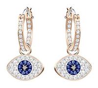 SWAROVSKI - Orecchini A Cerchio Duo Evil Eye - Multicolore - Placcato Oro Rosa