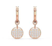 Swarovski Orecchini A Cerchio Ginger Mini, Bianco, Placcato Color Oro Rosa