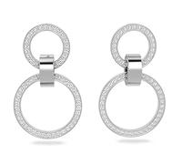 Swarovski Orecchini a cerchio Hollow, Bianchi, Placcato rodio