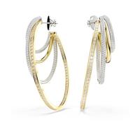 Swarovski Orecchini a cerchio Hyperbola, Taglio misto, Bianchi, Mix di finiture