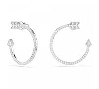 Swarovski Orecchini a cerchio Idyllia – Taglio misto, Freccia, Bianchi, Placcato rodio