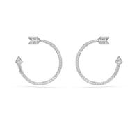 Swarovski Orecchini a cerchio Idyllia – Taglio misto, Freccia, Bianchi, Placcato rodio
