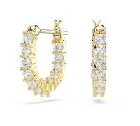 Swarovski Orecchini a cerchio Vitture Matrix, taglio rotondo, bianco, tono oro placcato