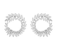 Swarovski Orecchini a cerchio Mesmera, Taglio Marquise, Bianchi, Placcato rodio