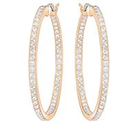Swarovski Orecchini a Cerchio Sommerset, Bianco Tono in Oro Rosa