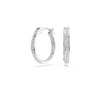 Swarovski Orecchini a cerchio Sommerset, Bianchi, Placcato rodio