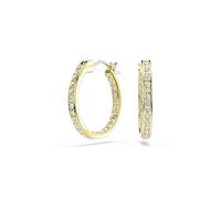 Swarovski Orecchini a cerchio Sommerset, Piccoli, Bianchi, Placcato color oro