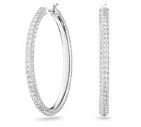 Swarovski Orecchini a cerchio Stone, Bianco, Placcato rodio