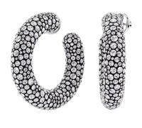 Swarovski Orecchini a cerchio Sublima, Tagli arrotondati misti, Bianchi, Placcato rodio