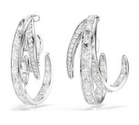 Swarovski Orecchini a clip Vienna, Taglio misto, Bianchi, Placcato rodio