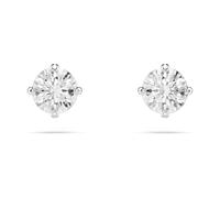Swarovski Orecchini a lobo Attract, Rotondo, piccola, Bianco, Placcato rodio
