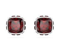 Swarovski Orecchini a lobo Birthstone, Taglio squadrato, Gennaio, Rossi, Placcato rodio