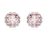 Swarovski Orecchini a lobo Birthstone, Taglio squadrato, Giugno, Rosa, Placcato rodio