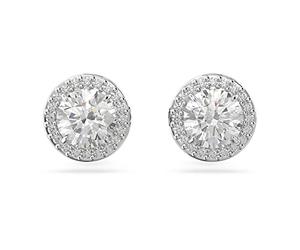 Swarovski Orecchini a lobo Constella, Taglio tondo, Pavé, Bianchi, Placcato rodio