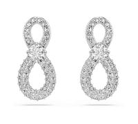 Swarovski Orecchini a lobo Hyperbola, Taglio tondo, Pavé, Infinito, Bianchi, Placcato rodio