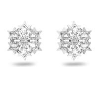 Swarovski Orecchini Magic Stull, Fiocchi di Neve, Bianco, Rodio Placcato