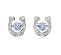 Swarovski Orecchini a lobo Symbolica, Taglio tondo, Pavé, Ferro Di Cavallo, Blu, Placcato rodio