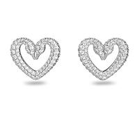 Swarovski Orecchini a lobo Una, Cuore, Piccalo, Bianchi, Placcato rodio