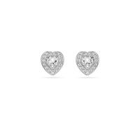 Swarovski Orecchini a perno, Tagli misti, Cuore, Bianco, Placcatura rodio, One Size