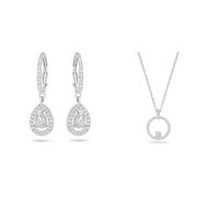 Swarovski Orecchini Angelic, Cristalli taglio Pear, Bianchi, Placcato rodio & Pendente Creativity, Circolare, Bianco, Placcato rodio
