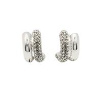 Swarovski Orecchini a cerchio Dextera, Taglio Round, Mini, Bianchi, Placcato rodio