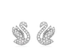 Swarovski Orecchini 'Swan stud earrings' argento / trasparente, Taglia One Size