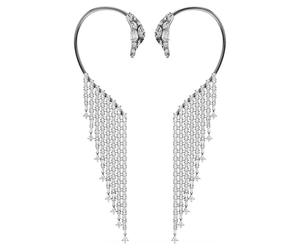 Swarovski Orecchini ear cuff The Vienna Collection, Cigno, Bianchi, Placcato rutenio