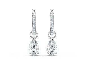 Swarovski Orecchini pendenti Attract, Taglio Pear, Bianchi, Placcato rodio