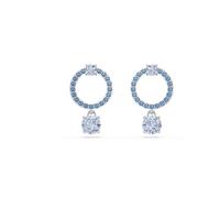 Swarovski Orecchini pendenti Attract, Taglio Round, Blu, Placcato rodio