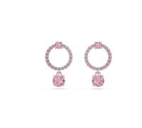 Swarovski Orecchini pendenti Attract, Taglio Round, Rosa, Placcato rodio