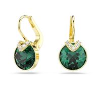 Swarovski Orecchini pendenti Bella V, Taglio Round, Verdi, Placcato color oro