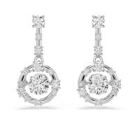 Swarovski Orecchini pendenti Constella, Taglio Round, Dancing stone, Bianchi, Placcato rodio