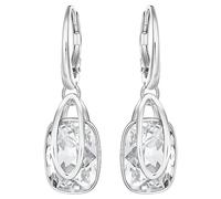 Swarovski Orecchini pendenti da donna, placcati al rodio, colore bianco, 5528487