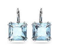Swarovski Orecchini pendenti Millenia, Taglio squadrato, Blu, Placcato rodio