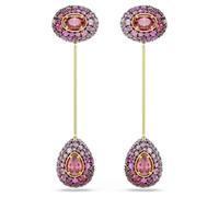 Swarovski Orecchini pendenti Sublima, Taglio Pear, Rossi, Finitura oro 18K