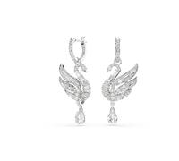 Swarovski Orecchini Swan Vienna, Cigno, Bianchi, Placcato rodio