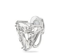 Swarovski Orecchino a Clip Mesmera, Singolo, Delta, Bianco, Placcato Rodio