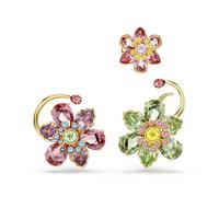 Swarovski Orecchino ear cuff Idyllia, Set (3), Design asimmetrico, Taglie miste, Fiore, Multicolore, Bagno tono oro, One Size, Cristallo, Zirconia cubica