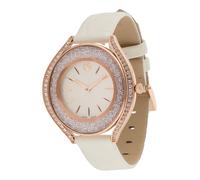 Swarovski Orologio Crystalline aura, Fabbricato in Svizzera, Cinturino in pelle, Bianco, Finitura in tono oro rosa