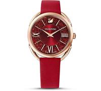 Swarovski Orologio Crystalline Glam, Cinturino in Pelle, Rosso, Pvd Oro Rosa