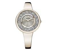 Swarovski Orologio Crystalline Pure, Bracciale di Metallo, PVD Tonalità Oro Champagne
